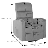 thumbnail of Fernsehsessel HWC-K62, Sessel Relaxsessel TV-Sessel, Liegefunktion Aufstehhilfe elektrisch, Metall Chenille ~ dunkelgrau