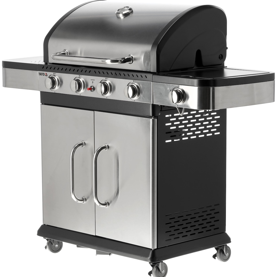 Gasgrill 14,2kW, 4+1 Brenner, Edelstahl 133 x 57 x 112cm