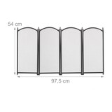 thumbnail of Relaxdays Funkenschutzgitter, 4 teiliges Gitter gegen Funkenflug, Kamin Funkenschutz, HxB: 54x97,5 cm, Metall, schwarz