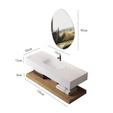 thumbnail of 【R557】Thermogeformtes Waschbecken Badezimmer Set Waschtisch Waschbecken mit LED-Spiegel und Ablage 120*55cm