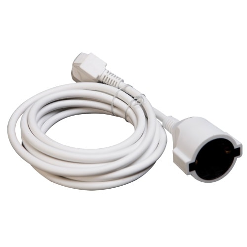 2er-Set Verlängerungskabel 5 m Kabelverlängerung Stromkabel Kabel Strom weiß : 5 Meter (2er-Set)
