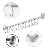 thumbnail of Intirilife Hängeleiste für die Küche aus Edelstahl mit 10 Haken zum Bohren - 52.6 x 3.4 x 2.2 cm Küchen Reling Hakenleiste Küchenstange Wandhalterung