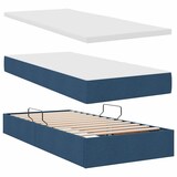 thumbnail of vidaXL Bett mit LED-Lichtleisten mit Kopfteil Blau 180 x 200 cm Stoff