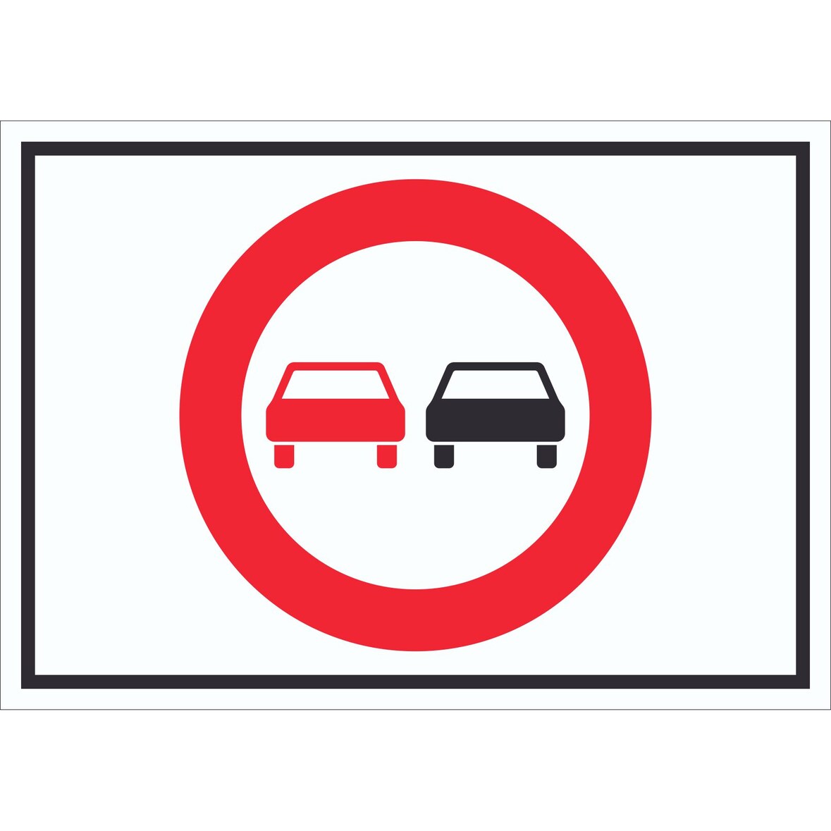 Überholverbot KFZ Symbol Schild A6 Rückseite selbstklebend