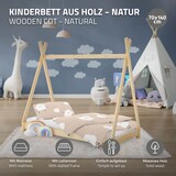 thumbnail of ML-Design Kinderbett Tipi 70x140 cm Natur mit Matratze & Lattenrost, Indianer Bett aus Kiefernholz, Hausbett für Mädchen & Jungen, Bodenbett
