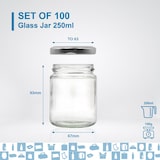 thumbnail of 100 frascos 250ml com tampa prateada. Ideais para compotas, doces, mel e casamentos.