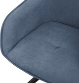 thumbnail of ML-Design – Esszimmerstühle drehbar 2er Set – Blau Webstoff | mit Armlehnen, 360° Drehstuhl, Metallbeine, ergonomisch gepolstert