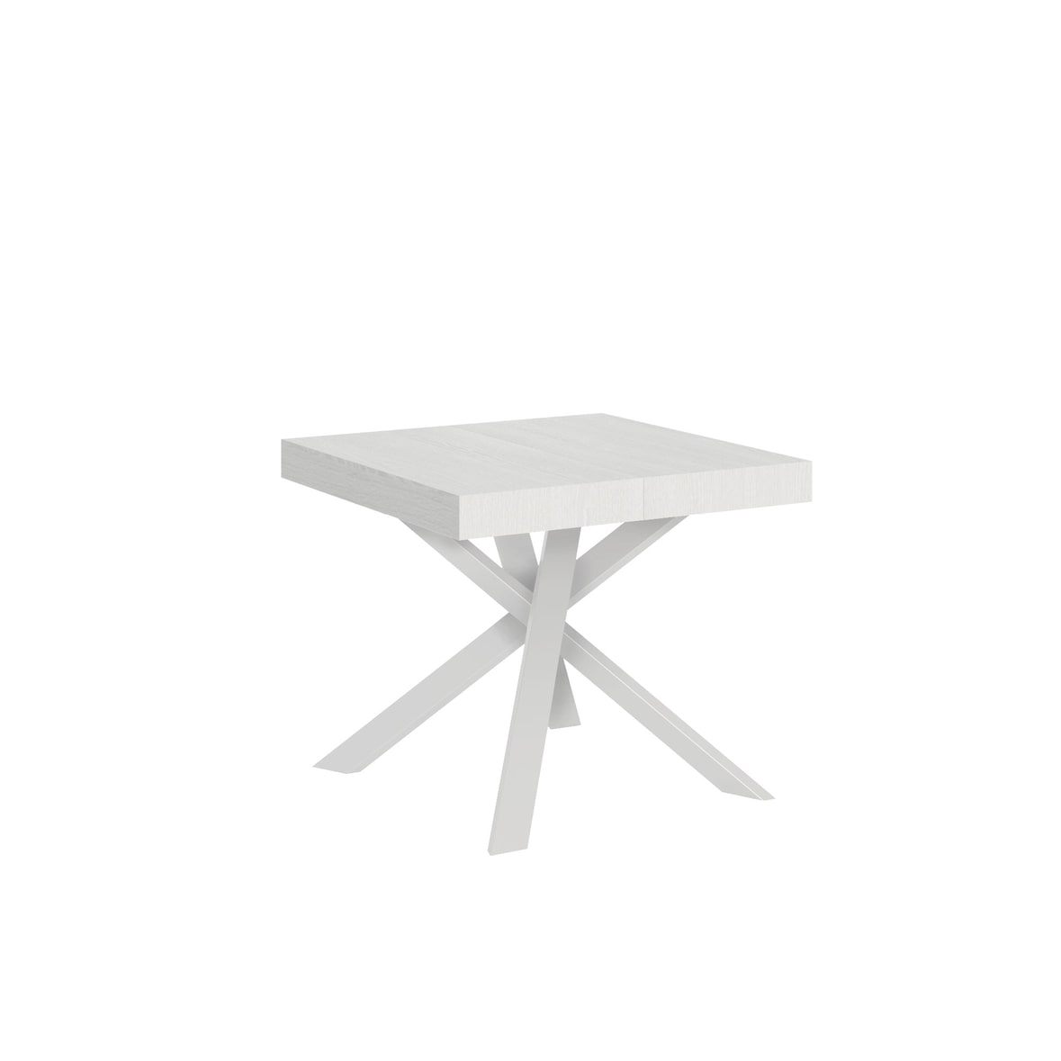 Tavolo allungabile 90x90/194 cm Clerk piano Bianco Frassino - gambe Bianche