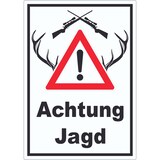 thumbnail of Achtung Jagd Gewehr Schild hochkant A3 (297x420mm)