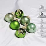 thumbnail of Christbaumkugel Weihnachtskugel Glas D:8cm glänzend matt grün salbeigrün 6er Set