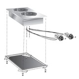 thumbnail of Gastro Inox Einbau-Kochfeld mit 2 Platten aus Edelstahl AISI304 400x600x75mm