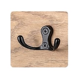 thumbnail of COSTWAY Cabide de parede com prateleira, prateleira de parede com 6 ganchos, cabide industrial com estrutura metálica, natural