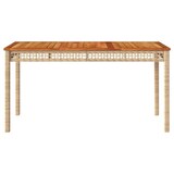 thumbnail of vidaXL Tuintafel 140x80x75 cm poly rattan en acaciahout beige