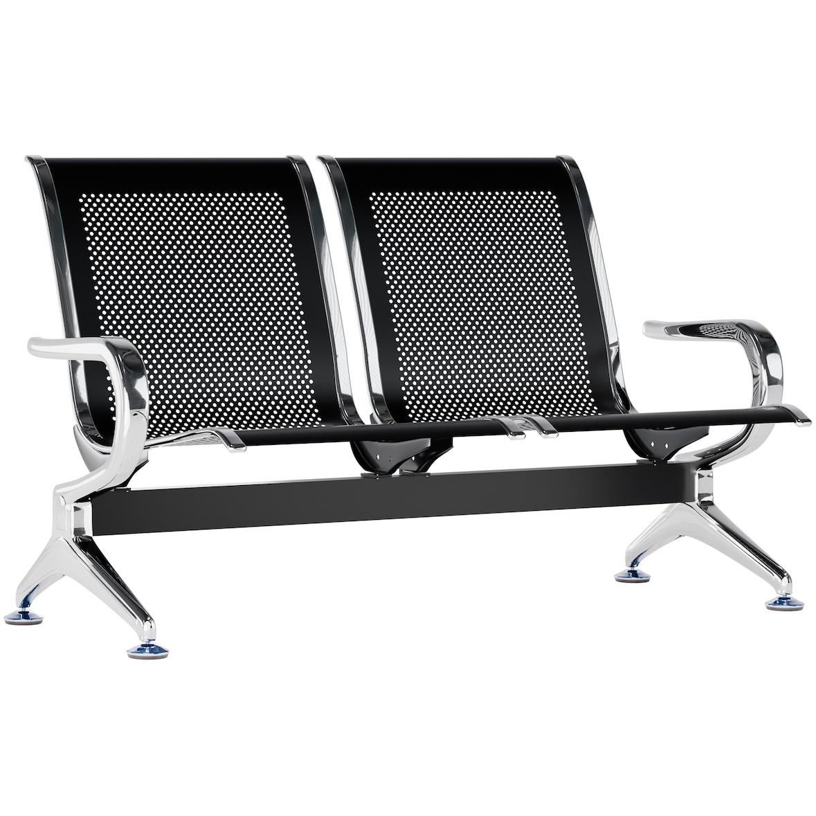 Wachtbank Airport zwart/2-zits