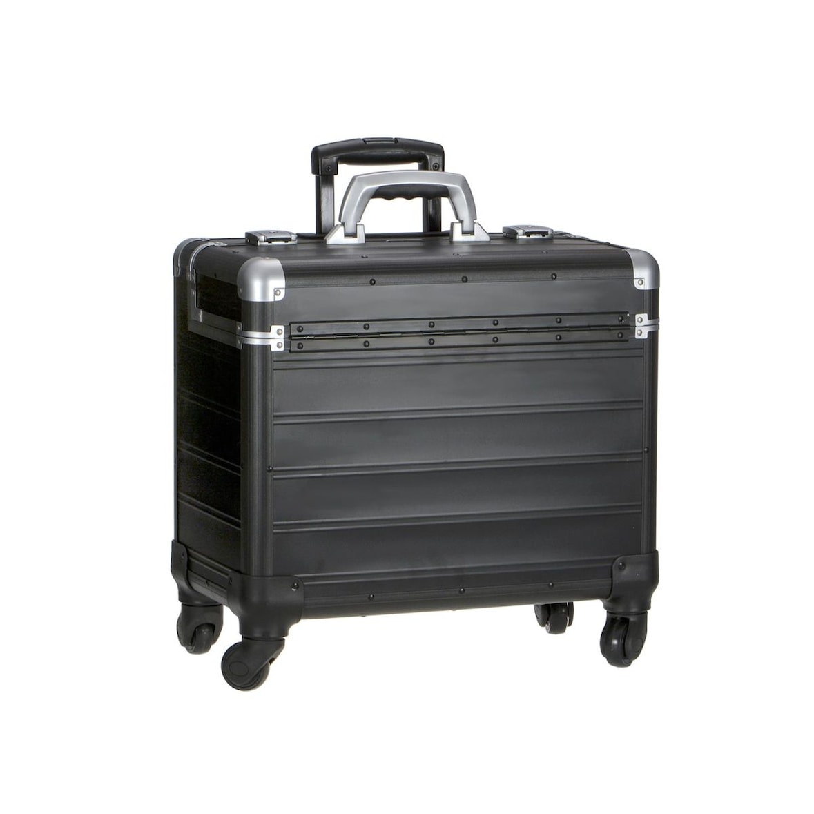 Alumaxx Pilotenkoffer Aktenkoffer groß Trolley Busines vier 360° Rollen schwarz 45169