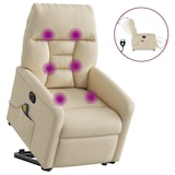 thumbnail of vidaXL Elektrischer Massagesessel mit Aufstehhilfe Creme Stoff