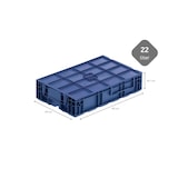 thumbnail of PROREGAL VDA KLT Kleinladungsträger mit Verbundboden & Auflagedeckel | HxBxT 14,7x40x60cm | 22 Liter | KLT, Transportbox, Transportbehälter