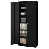 thumbnail of Aktenschrank abschließbar KADO 6 Ebenen verstellbar Flügeltüren Metallschrank Werkstatt Büroschrank aus Stahl Werkzeugschrank 220x90x40cm Schwarz