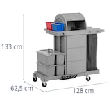 thumbnail of ulsonix - Schoonmaakwagen - met waszak - afsluitbaar compartiment - 2 emmers - 2 dubbele boxen