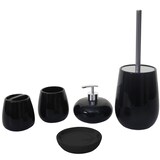 thumbnail of 5-teiliges Badset HWC-C72, WC-Garnitur Badezimmerset Badaccessoires, Keramik ~ schwarz