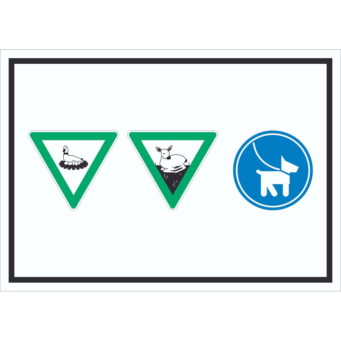 Brut- und Setzzeit Hund anleinen Symbol Schild A2 Rückseite selbstklebend