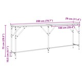 thumbnail of Table console Chêne noir 200 x 29 x 75 cm Modèle Aero Jardin Élite