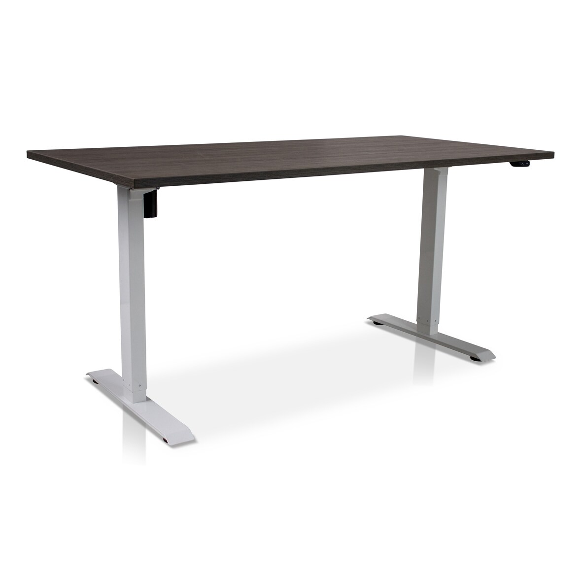 Zit-sta bureau elektrisch verstelbaar - MRC EASY 160 x 80 cm | frame wit – blad bruin eiken