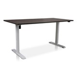 thumbnail of Zit-sta bureau elektrisch verstelbaar - MRC EASY 160 x 80 cm | frame wit – blad bruin eiken