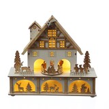 thumbnail of LED Weihnachtshaus mit Musik und drehendem Karussell Spieluhr H: 25cm