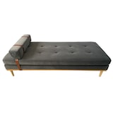 thumbnail of SalesFever Daybed | met hoofd- en neksteun | Fluweel | B 180 x D 75 x H 42 cm | Grijs