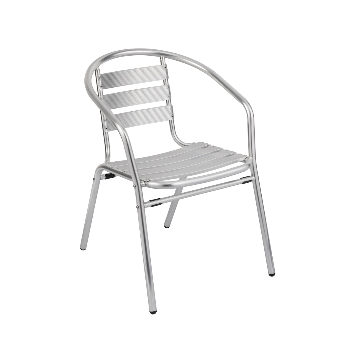 METRO PROFESSIONAL Cadeira com braços empilhável para restauração Narni, alumínio, prateado