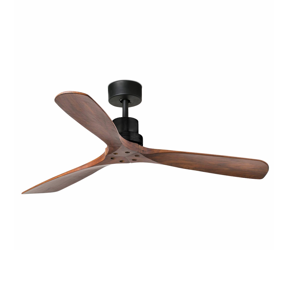 LANTAU L Ventilador negro mate/nogal