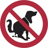 thumbnail of Verbotsschild, Hier kein Hundeklo - praxisbewährt - 200 mm Folie selbstklebend