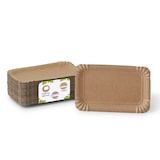 thumbnail of BIOZOYG 1000 Stück Einwegteller 10 x 16 cm Pappteller, biologisch abbaubar, braun, rechteckig, recyclingfähig, robust Bioteller, Einweggeschirr