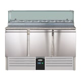 thumbnail of Combisteel Pizzatisch 136 cm mit Granitplatte – 3 Türen, Kühlaufsatz für GN-Behälter