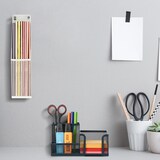 thumbnail of Relaxdays Stehsammler Metall, DIN A4, HBT: 31,5x7x25 cm, stabiler Stehordner, Mesh Design, für Büro & Home Office, weiß