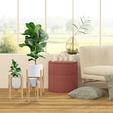 thumbnail of Relaxdays Pflanzenständer Bambus, 3er Set, Übertopfständer innen, Blumentöpfe bis D: 29 cm, Pflanzentopfhalter, natur
