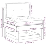 thumbnail of vidaXL Mittelsofa mit Kissen Massivholz Kiefer