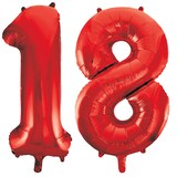 thumbnail of Verkehrsschild Partyset 18. Geburtstag Party Deko Set rot weiss Dekoration Geburtstagsdeko Zahl volljährig Frau Mann