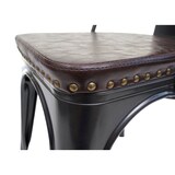 thumbnail of 4er-Set Esszimmerstuhl HWC-H10e, Küchenstuhl Stuhl, Chesterfield Metall Kunstleder Industrial Gastro ~ schwarz-braun