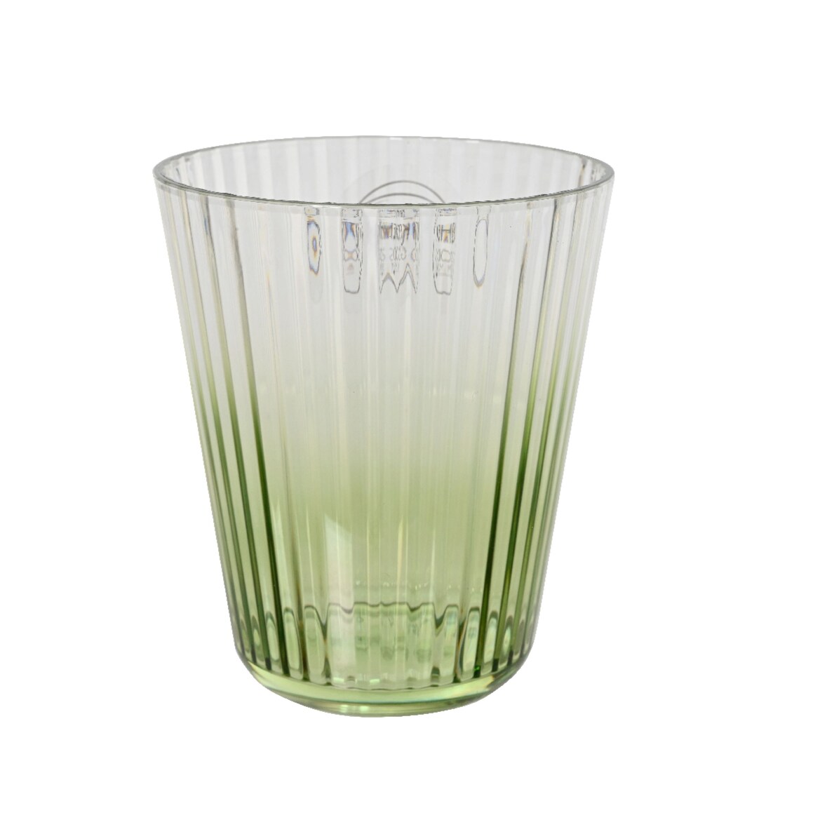 Trinkglas 10cm Kunststoff - Trinkbecher mit Rillen Becher Gläser Trinkgeschirr Wasserglas Saftglas Limonadenglas Cocktailglas Transparent Grün