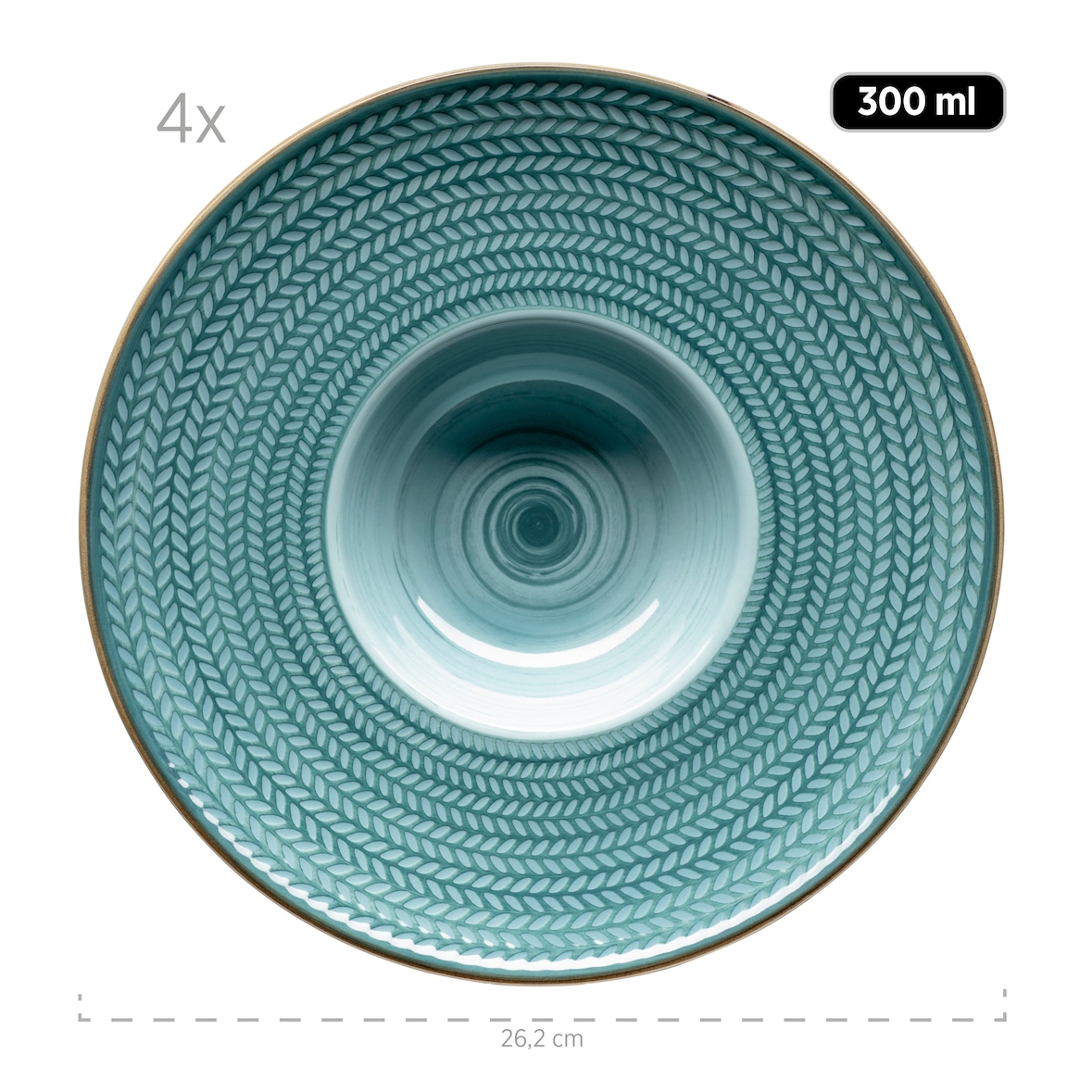 MÄSER Pastateller 26,2 cm BLAU 4-er Set, 593329