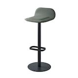 thumbnail of Luxuriöser Barhocker, Bezug salbei, Gestell Stahl anthrazit pulverbeschichtet, 98% recyceltes Material