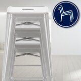 thumbnail of 4er Set Barhocker DOLAN - Metall Silber 43x43x76 cm | Barstuhl Tresenhocker Tresenstuhl Kneipenhocker Kneipenstuhl