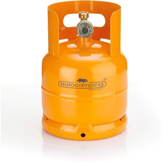 Bombola per gas gpl ricaricabile con rubinetto da 20x14 sinistro - kg.1 - capienza lt.2,5 - ø cm.17x33h.  Fer 31035