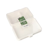 thumbnail of 100 Menüboxen, Zuckerrohr `pure` 2-geteilt 6,5 cm x 24 cm x 15,5 cm weiss