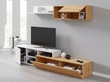 thumbnail of Dmora Einbaufertige Wand Miami, TV-Ständer für Wohnzimmer, Wohnzimmerkomposition mit Wohnwand und Regal, 220x40h44 cm, Asteffekt Eiche und Weiß
