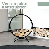 thumbnail of DELUKE® Brennholzregal innen Metall FUSI | Rund, Schwarz | Kaminholzständer Feuerholzregal Kaminholzhalter Holzständer Holzhalter innen Holzlager