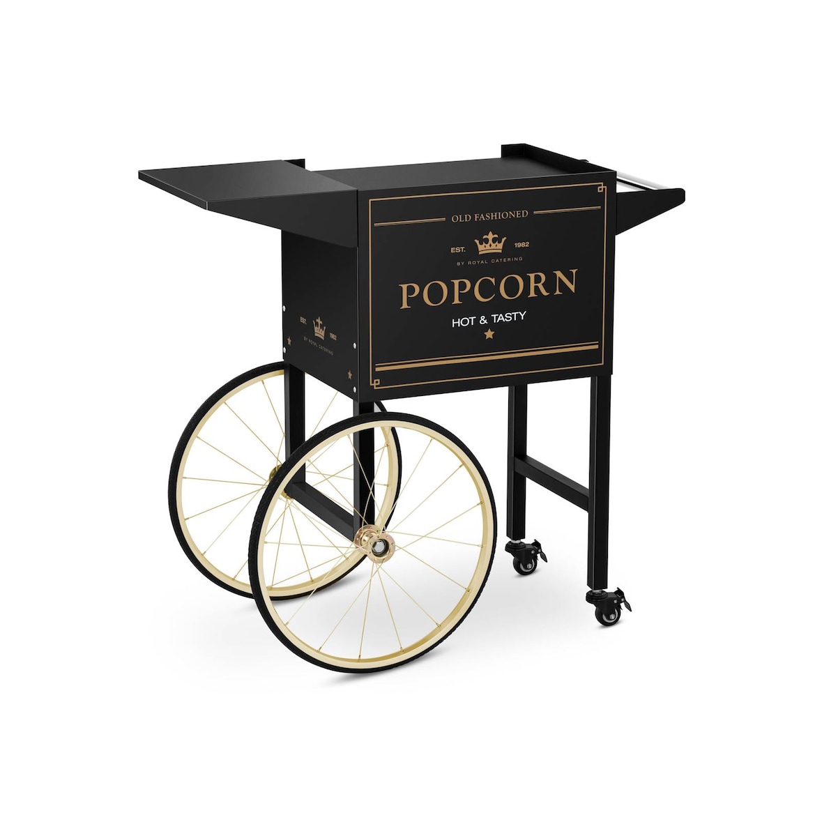 Royal Catering Carretto per macchina pop corn - Nero e oro