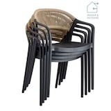 thumbnail of METRO PROFESSIONAL Cadeira de exterior empilhável Laveria, plástico, com braços ,design de corda, preto